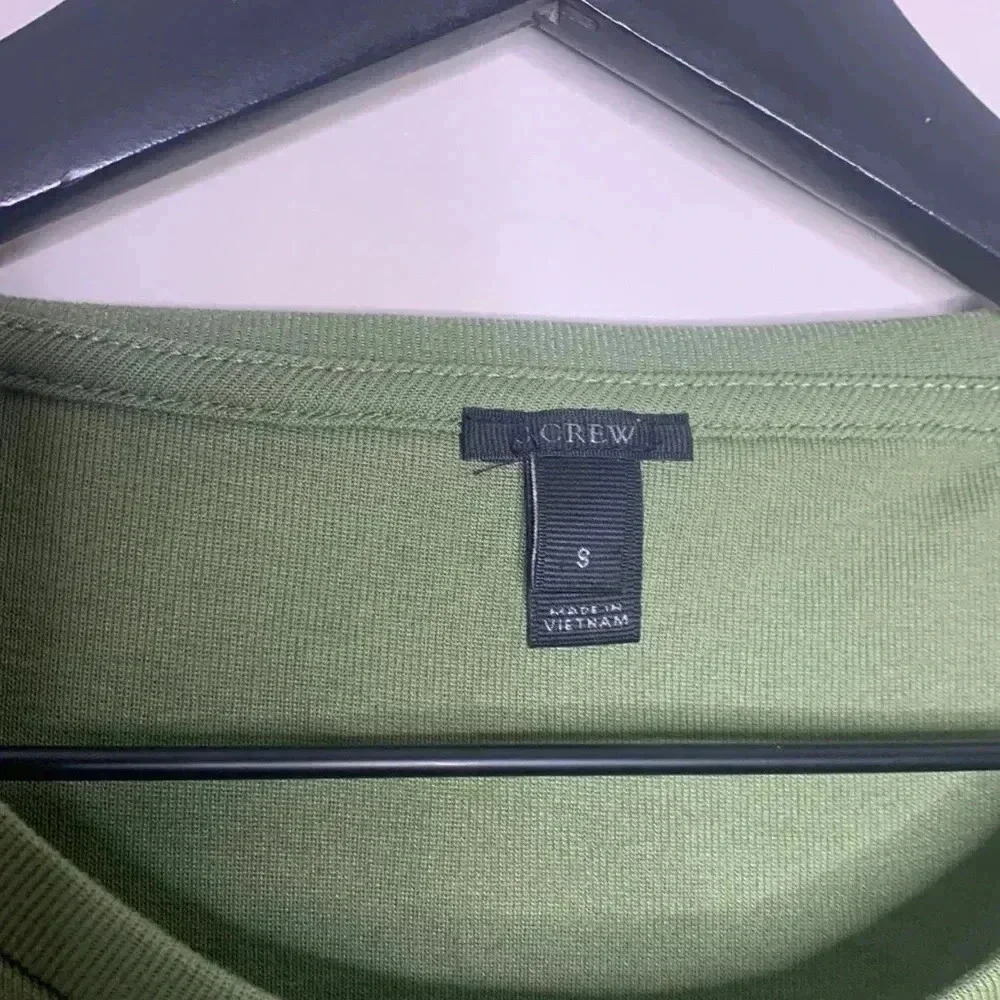 J.Crew Drapey Ruffle Tank Top Green Sleeveless Shirt Size Small